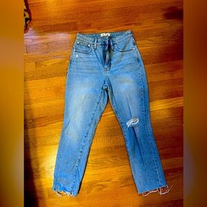 Madewell cropped jeans.
